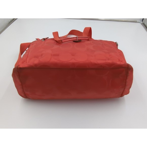 COACH Signature C Convertible‎ Nylon Diaper Bag Baby Tote M1361-F77577 Coral VTG - Picture 11 of 16